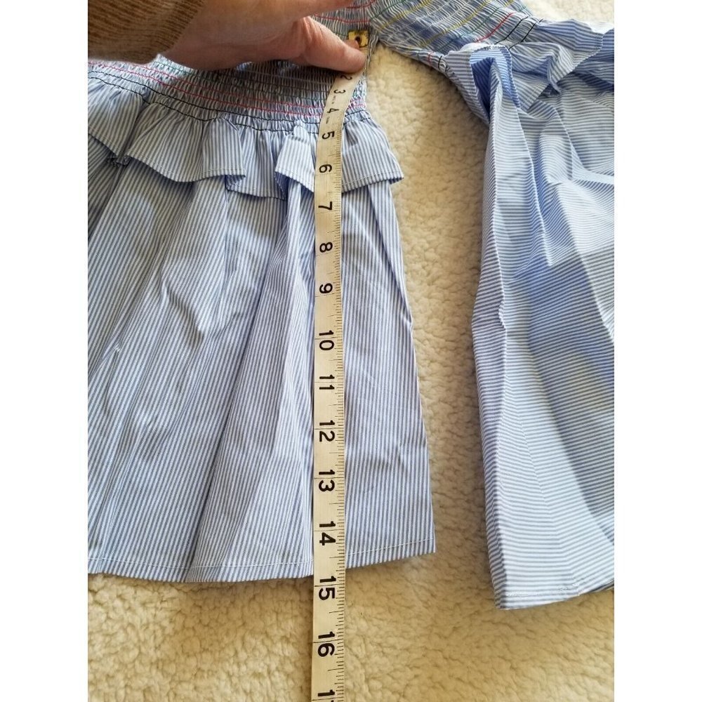 AQUA Brand Womens Tunic Top, Blue&White Stripe, Bell Sleeves Off The Shoulder S - Picture 5 of 8